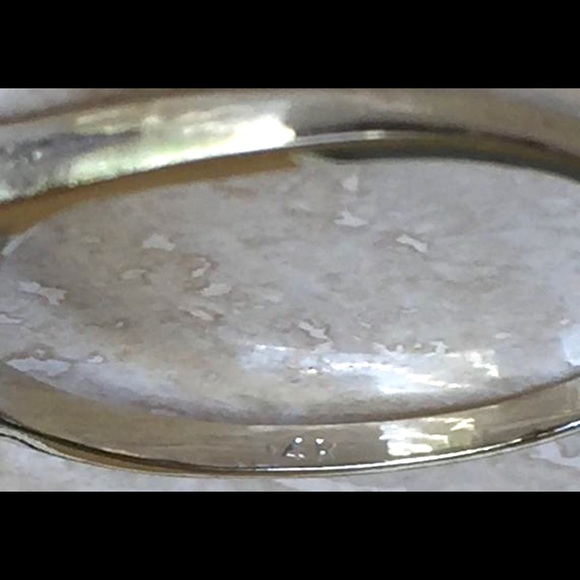 Antique 14k Solid White Gold Diamond Bypass Ring - Picture 3 of 5